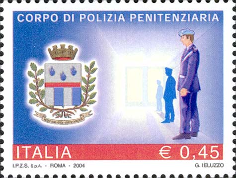Francobollo Stemma del Corpo di Polizia Penitenziaria e Agente -  2004