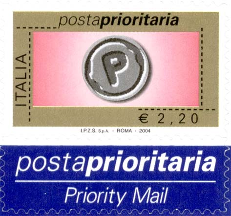 Francobollo Impronta della Lettera P -  2004