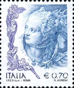 Francobollo Dipinto "Nettuno Offre Doni a Venezia" del Tiepolo -  2004