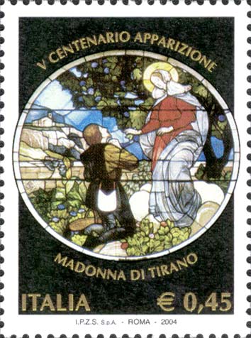 Francobollo Apparizione della Madonna a Mario Omodei -  2004