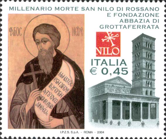 Francobollo Icona di San Nilo e Abbazia -  2004