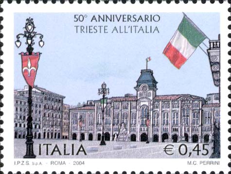 Francobollo Piazza dell'Unità d'Italia, a Trieste -  2004