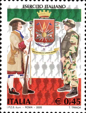 Francobollo Soldati e Stemma -  2005