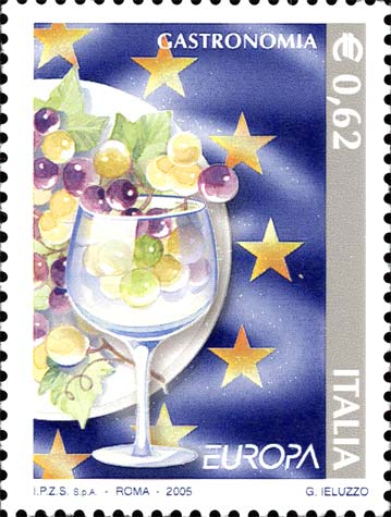 Francobollo Bicchiere e Uva -  2005