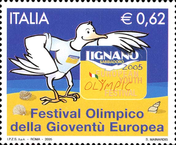 Francobollo Gabbiano e Logo della Manifestazione -  2005