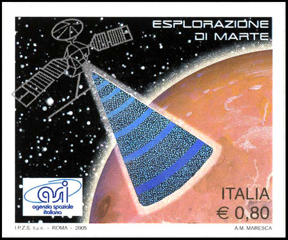 Francobollo Satellite in Orbita Attorno a Marte -  2005