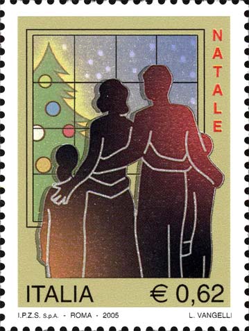 Francobollo Famiglia e Albero di Natale -  2005