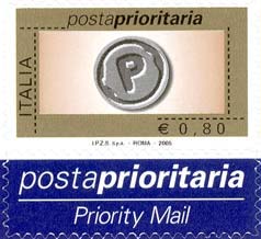 Francobollo Impronta della Lettera P -  2005