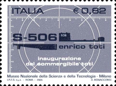 Francobollo Mirino di Periscopio e Sagoma del Sottomarino Toti -  2005