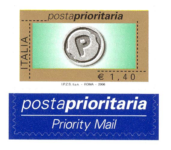 Francobollo Impronta della Lettera P -  2006