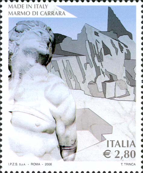 Francobollo Schiavo Ribelle, Statua in Marmo di Michelangelo -  2006