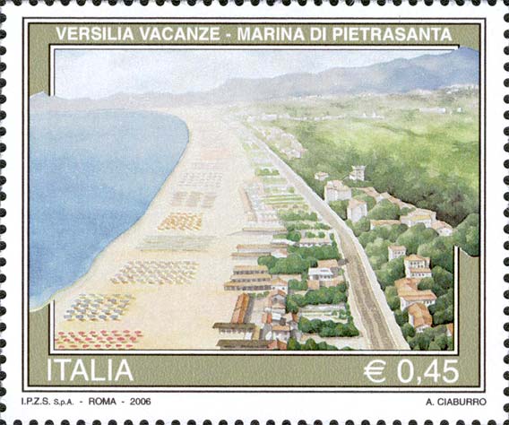 Francobollo Versilia Vacanze - Marina di Pietrasanta -  2006
