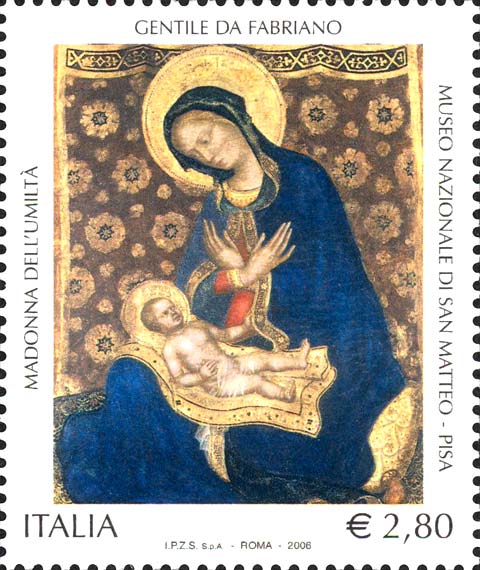 Francobollo Madonna dell'Umiltà, Dipinto di Gentile da Fabriano -  2006