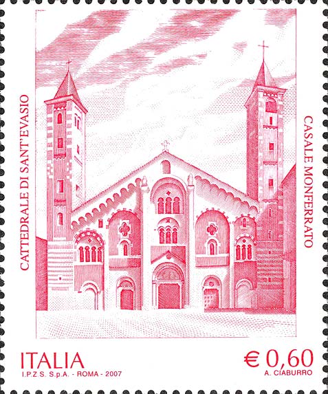Francobollo Facciata della cattedrale di S.Evasio -  2007