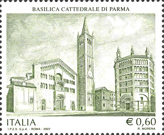 Francobollo Cattedrale di Parma -  2007