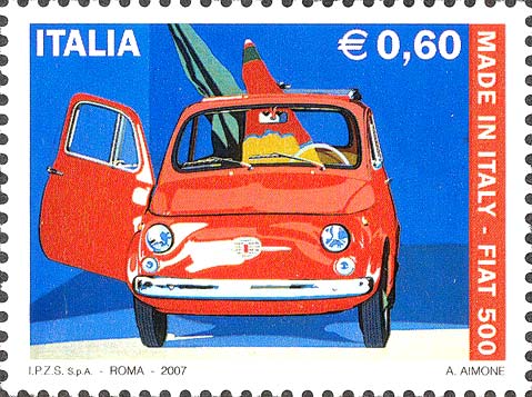 Francobollo Fiat 500 -  2007