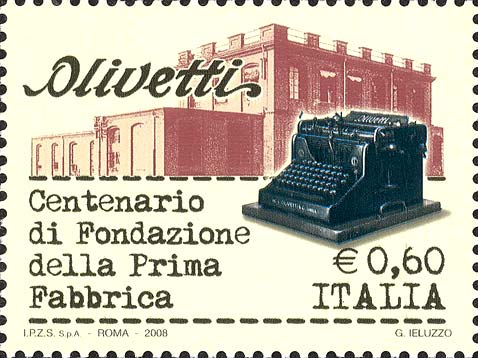 Francobollo Fabbrica e Macchina per Scrivere -  2008