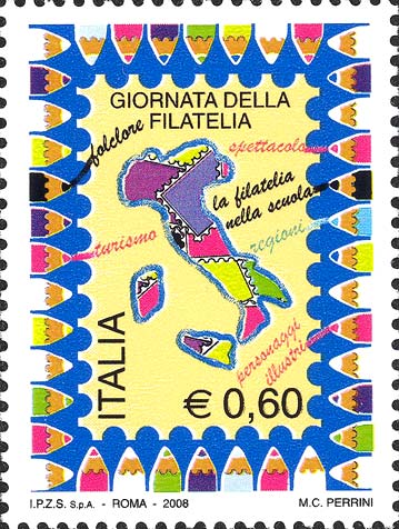Francobollo Italia Formata da Francobolli -  2008