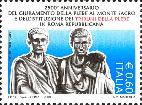 Francobollo I Gracchi, Scultura di E.Guillaume -  2008