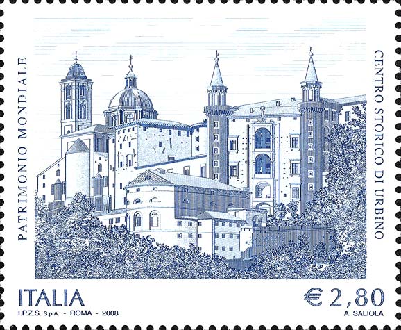 Francobollo Centro Storico di Urbino -  2008