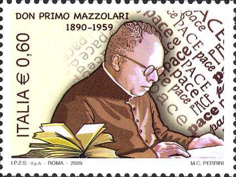 Francobollo Ritratto di Don Primo Mazzolari -  2009