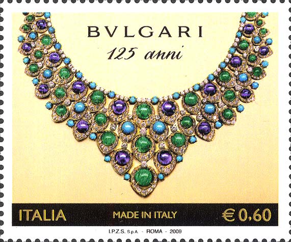 Francobollo Collana in Oro e Platino con Pietre Preziose -  2009