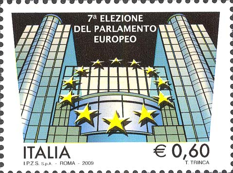 Francobollo Sede del Parlamento Europeo, a Strasburgo -  2009