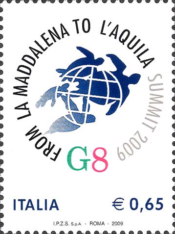 Francobollo Logo del Vertice G8 -  2009