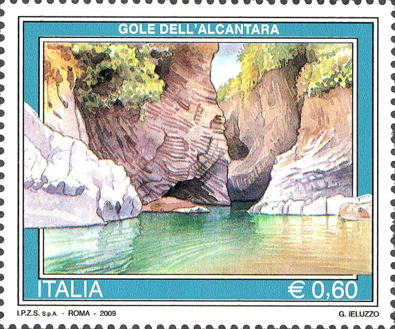 Francobollo Gole dell'Alcantara -  2009