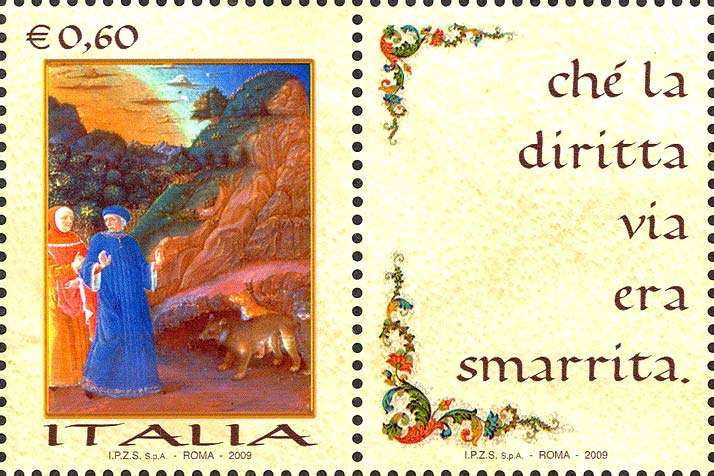 Francobollo Dante Alighieri e Virgilio -  2009