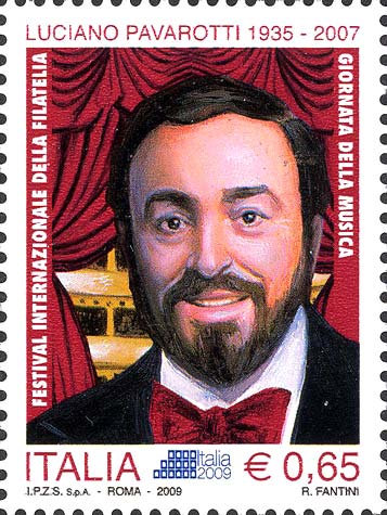 Francobollo Luciano Pavarotti -  2009