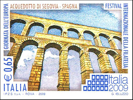 Francobollo Acquedotto di Segovia, Spagna -  2009