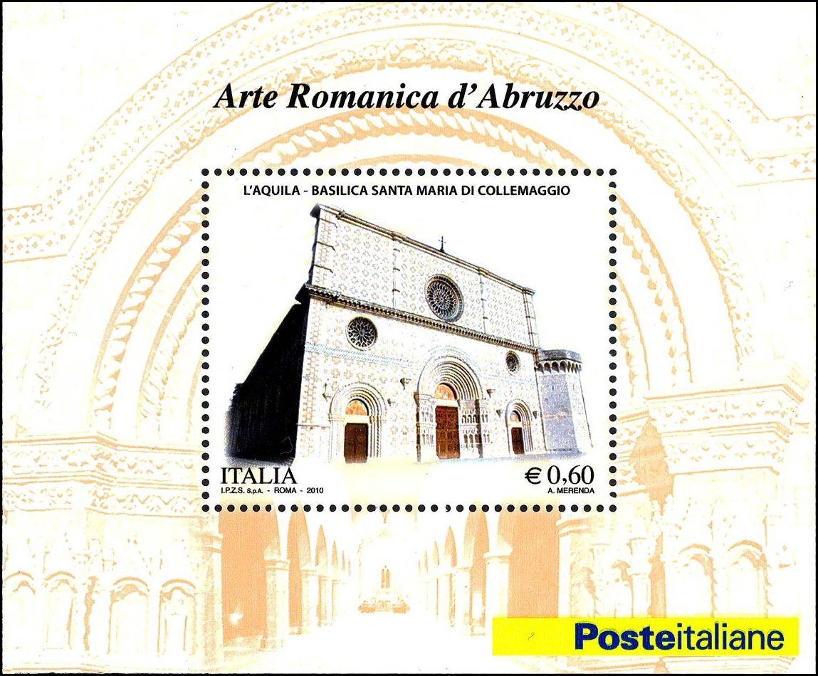 Francobollo Basilica di Santa Maria di Collemaggio (Blocco Foglietto) -  2010