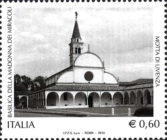 Francobollo Basilica dei Miracoli, a Motta di Livenza -  2010