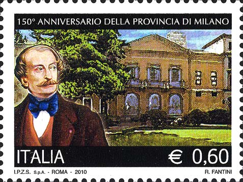 Francobollo Massimo d'Azeglio e Palazzo Isimbardi -  2010