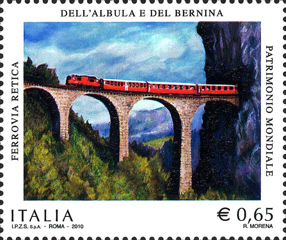 Francobollo Viadotto e Treno -  2010