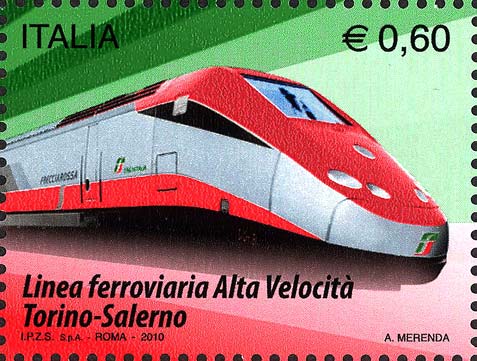 Francobollo Treno ad Alta Velocità -  2010