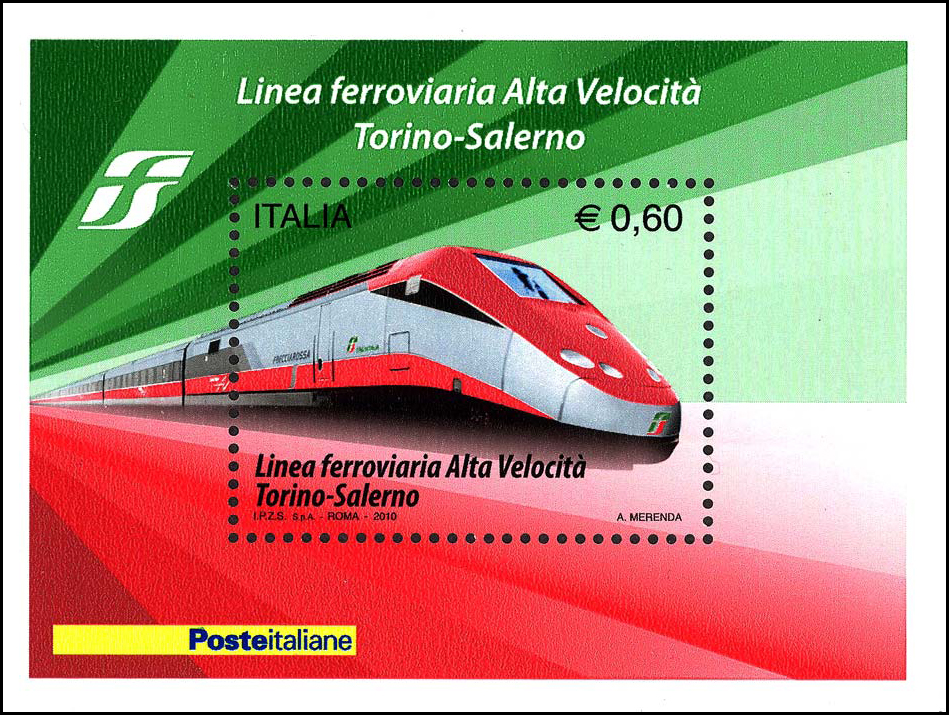 Francobollo Treno ad Alta Velocità (Blocco Foglietto) -  2010