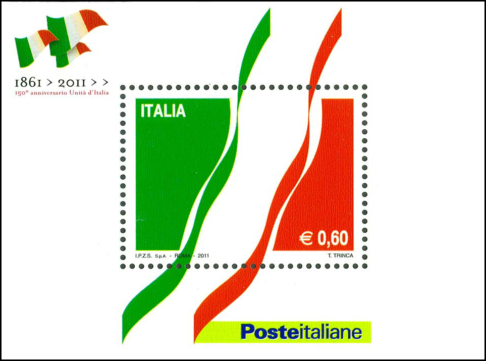Francobollo Tricolore Italiano (Blocco Foglietto) -  2011