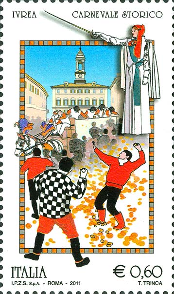 Francobollo Carnevale di Ivrea -  2011