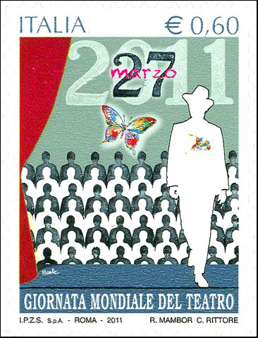 Francobollo Palcoscenico e Attore di Teatro -  2011