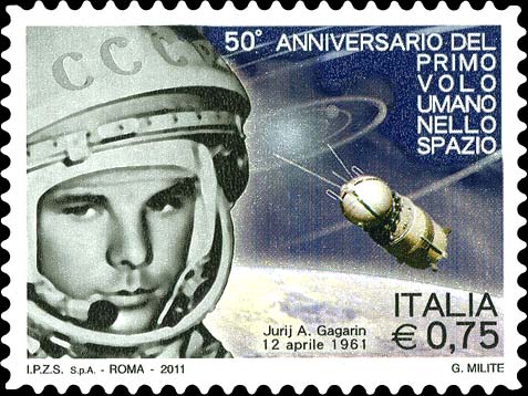 Francobollo Jurij Gagarin e Vostok I -  2011