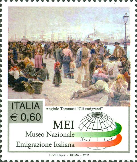 Francobollo Gli Emigranti, Dipinto di A.Tommasi -  2011