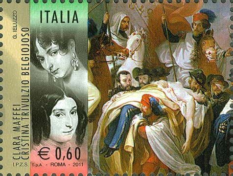 Francobollo Clara Maffei e Cristina Trivulzio Belgiojoso -  2011