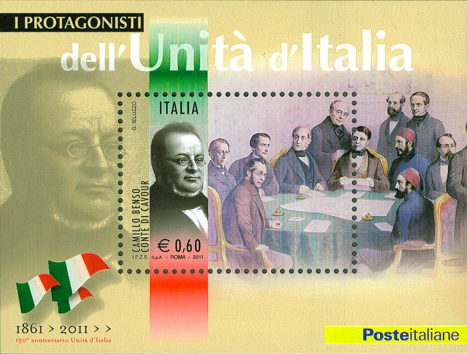 Francobollo Camillo Benso conte di Cavour (Blocco Foglietto) -  2011