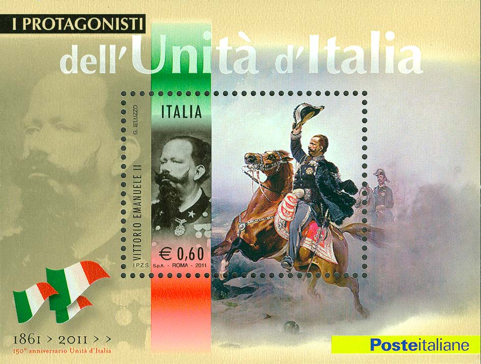 Francobollo Vittorio Emanuele II (Blocco Foglietto) -  2011