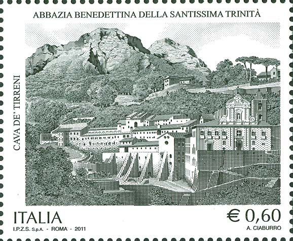 Francobollo Abbazia della Santissima Trinità di Cava de' Tirreni -  2011