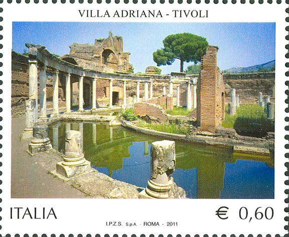 Francobollo Teatro Marittimo di Villa Adriana, a Tivoli -  2011