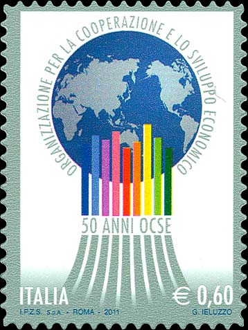 Francobollo Globo e Istogramma -  2011