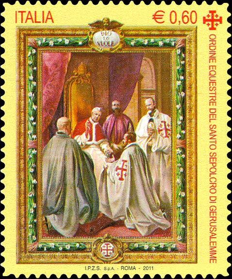 Francobollo San Pio X e l'Ordine Equestre del Santo Sepolcro di Gerusalemme, Arazzo di M. Albertella -  2011